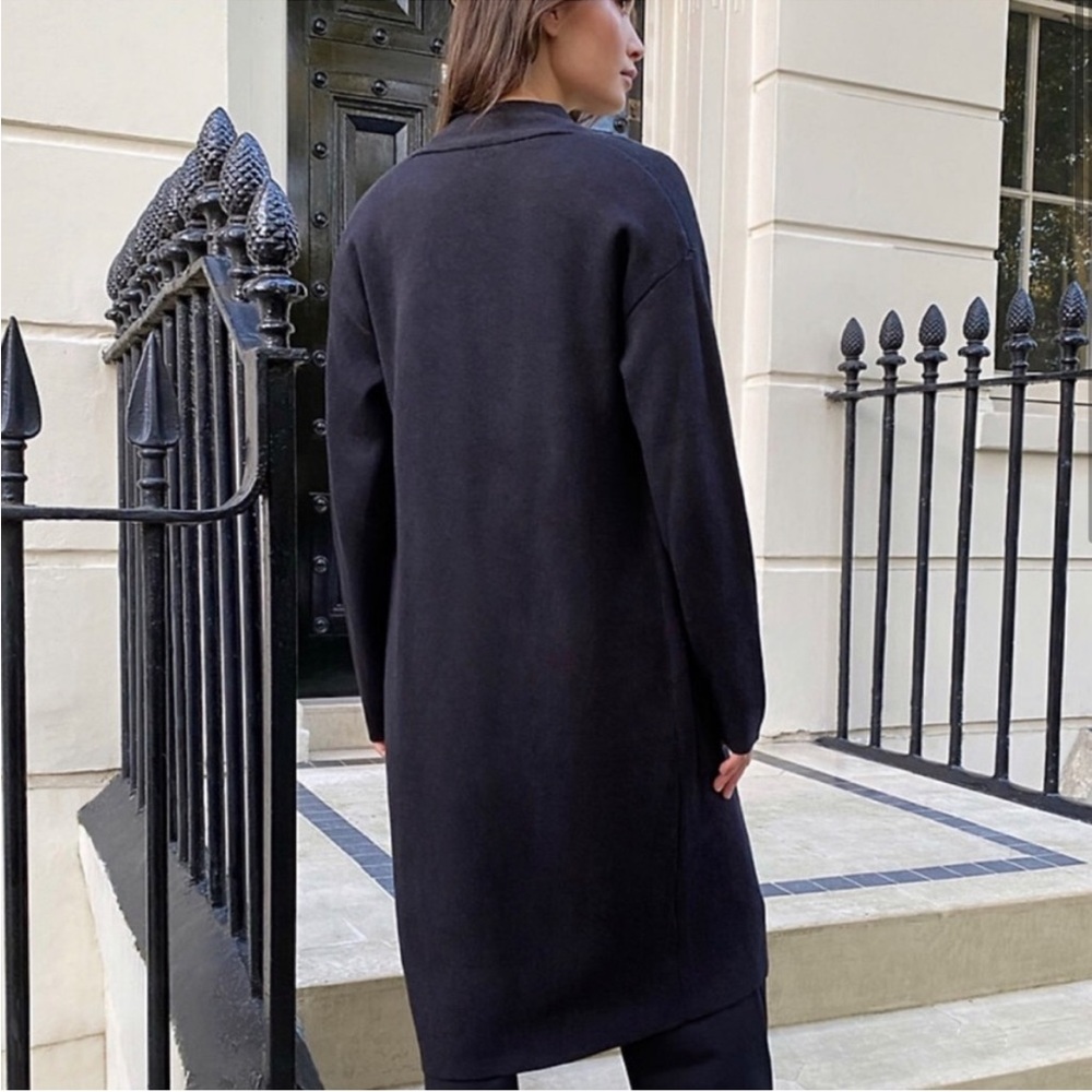 Aritzia Babaton Lance Long Line Wool Blend Cardigan Black / Grey size XXSmall - Picture 3 of 16
